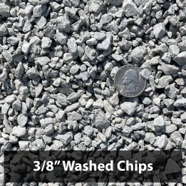 Washed limestone chips