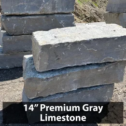 Limestone Wall, 14", Gray